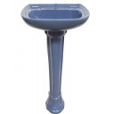 Mexican Talavera Pedestal Sink Yale Blue
